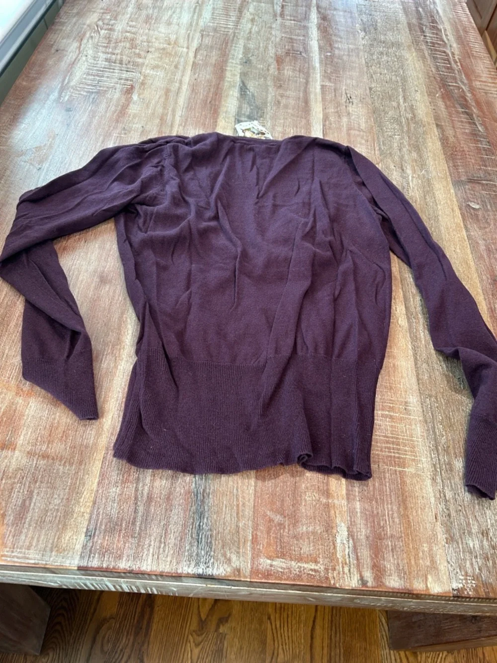 Nick & Mo VTG Y2K Plum Knit Ballerina Wrap Sweater with Floral Emroidery - Picture 10 of 10